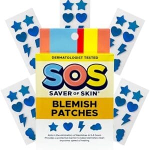 51bttnazogl. Ac - SOS Saver of Skin® Royal Celestial Blue Holographic Fun Shape Blemish Patches (40 ct) - Fast acting hydrocolloid for Pimples, Zits, Acne, and Face Blemishes - Latex-Free & Vegan with a Splash of Style
