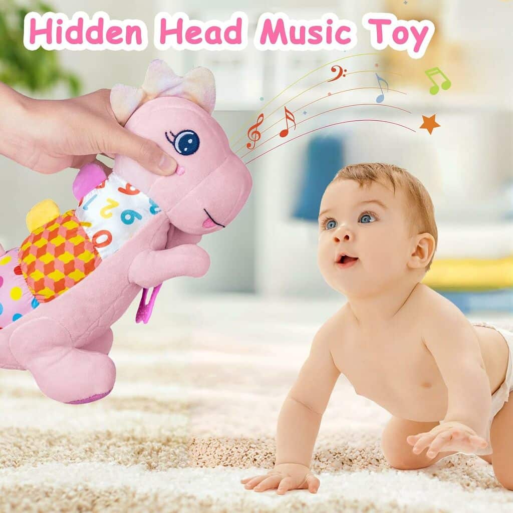 Lu1y - Engaging & Adorable: Baby Musical Plush Dino Toy - The Perfect Sensory Companion for Newborns and T