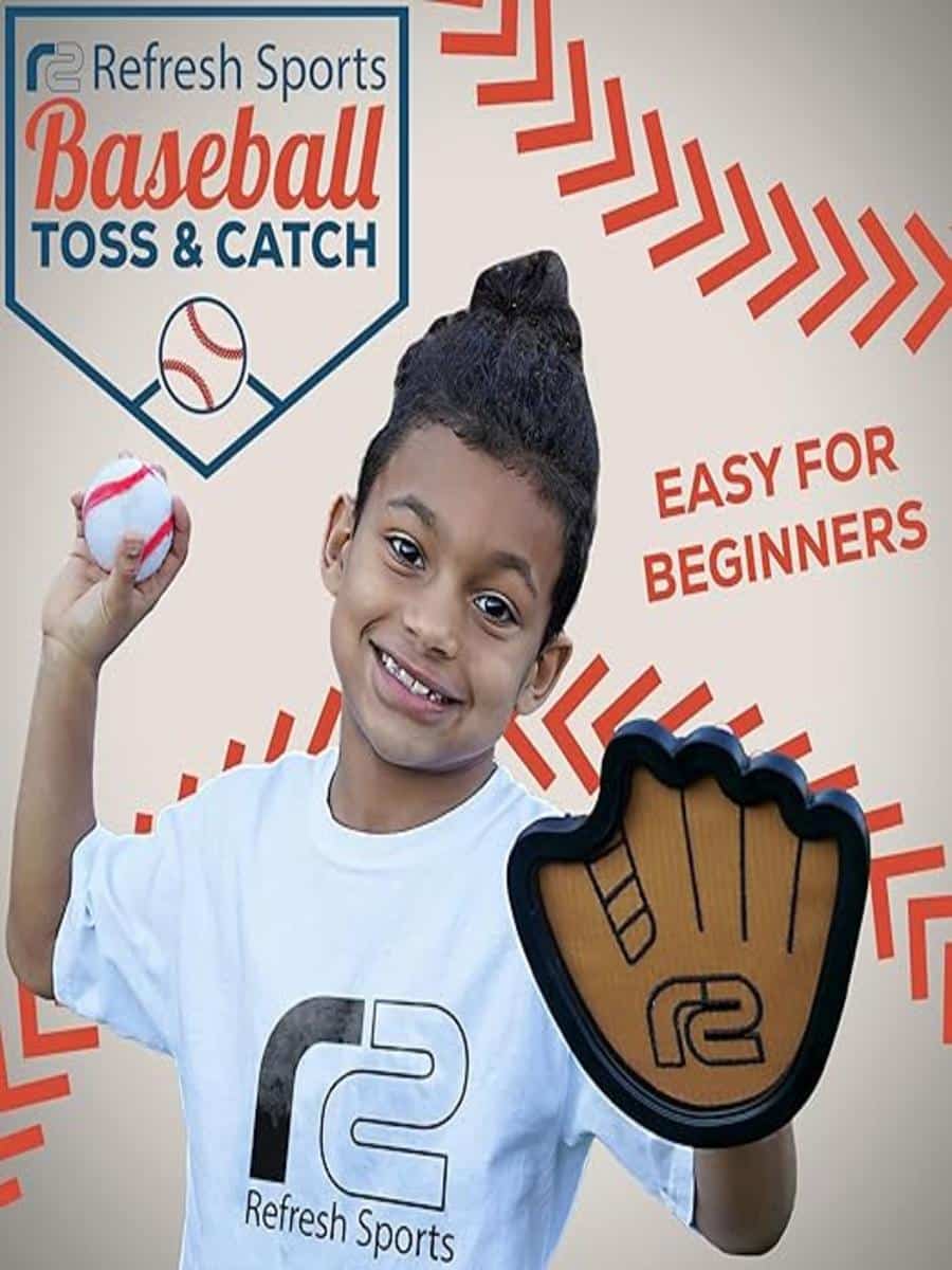 Colorful toss and catch ball game set on grass for outdoor fun.